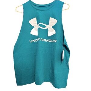Under Armour Loose Fit Graphic Logo Performance‎ Tank Top Women's Size XL